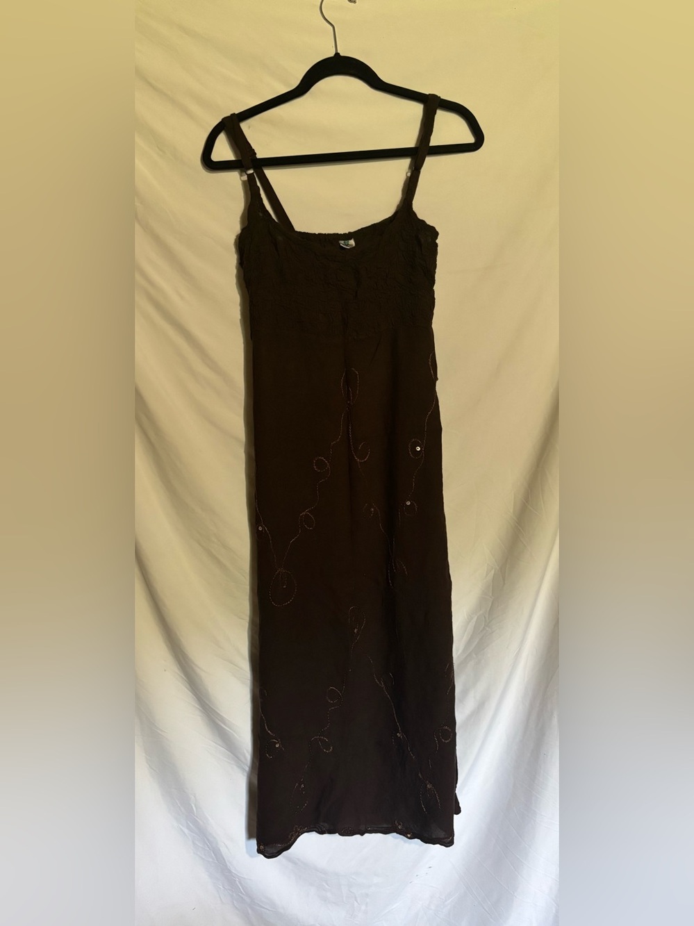 Vintage Island Planet Beaded Whimsigoth Maxi Dress M/L